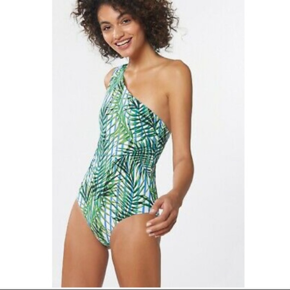 Red Carter One Shoulder One piece swimsuit